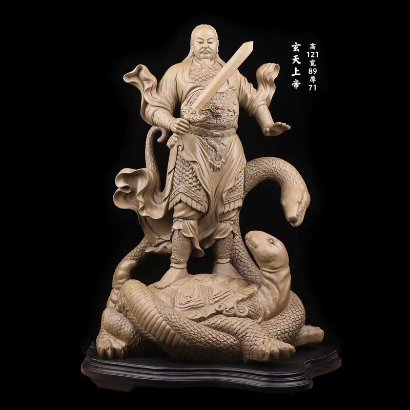 《玄天上帝》海南沉香木雕佛像擺件工藝品,時代沉香